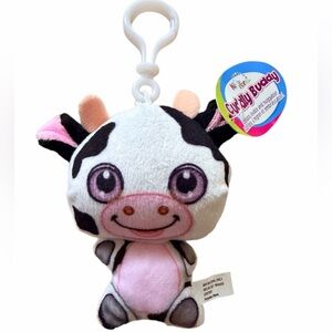CUDDLY BUDDY Cow Plush Keychain NEW